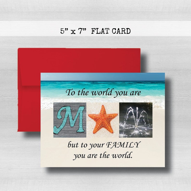 Mom Card from Daughter Husband Step Mom Grandma Mothers Day Card Mum Beach Theme Grammy Gift for Her Nonno Starfish Mother in Law