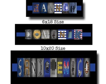 Police Officer Gifts, Thin Blue Line, Police Officer Gift, Police Officer, Police Letter Art, Police Wife, Police Mom, Personalized,