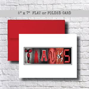 Wrestling Coach Thank you Card, Personalized, Customized, Wrestler, Red, Retirement, End of Season, Team Gift, Customized, Mentor, for Men