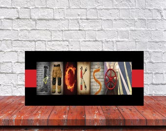 FireFighter Gift, Firefighter, Fathers Day Gift, Firefighter Wife, Fireman Gift, Gift for Fireman, Firefighter Decor, Thin Red Line Gift