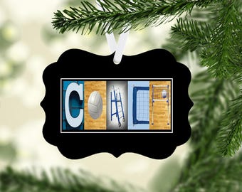 Volleyball Coach Ornament, Christmas Ornament, Volleyball Coach Ornament Gift, Volleyball Coach Christmas Ornament, Blue  METAL