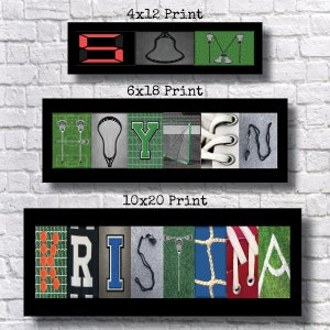 Impresión artística con letras y nombre para lacrosse, impresión de lacrosse, impresión artística con nombre personalizado para lacrosse, arte con letras, sala de lacrosse, regalo para papá lacrosse, entrenador, SLA14