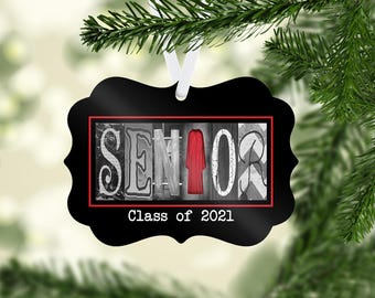 Personalized Senior 2025 Ornament, High School Class Reunion, Bag Tag, Party Favor, Graduation Gift, White, 2023, 2025, 2025,2026