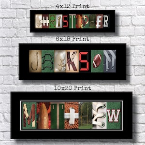 Regalo personalizado de letras de fútbol, descarga digital, decoración de habitación, arte de pared con nombre, arte creativo con letras, regalo de jugador, bricolaje, archivo imprimible