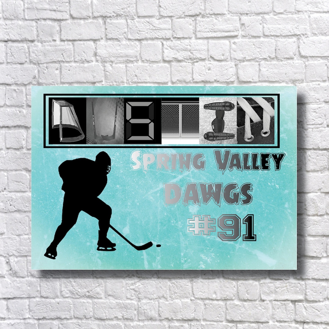 Hockey Wall Art Hockey Art Personalized Hockey Hockey Rink Etsy