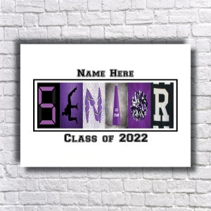 Animadoras de último año de 2025, Preparatoria, Universidad, Noche de banquetes, Fiesta de graduación, Deportes, Arte con letras, Regalo de agradecimiento, Clase de 2023 Creativa