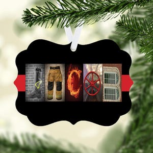 Personalized Firefighter Ornament: Lightweight Recycled Aluminum, Custom Name Gift