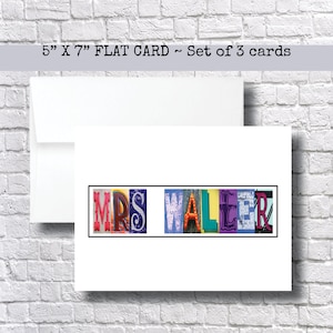 Tarjeta de agradecimiento personalizada para maestros, jubilación, fin de año, reconocimiento, mentor, regalo para estudiantes, arte con letras, nombre de palabra, alfabeto, personas mayores.