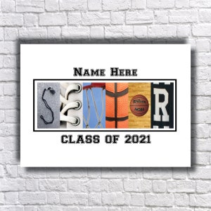 Baloncesto Senior 2025, Personalizado, Estudiante de último año de secundaria, Noche de último año, Equipo deportivo, Arte con letras, Regalo de agradecimiento, Jugador, Clase de 2025