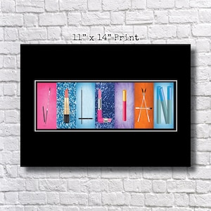 Makeup Lover, Custom Girls Makeup Artist, Cosmetologist, Mascara, Eye Liner, Lipstick, Direct Sales, Letter Art,Glam ma, Bride Squad, LA12