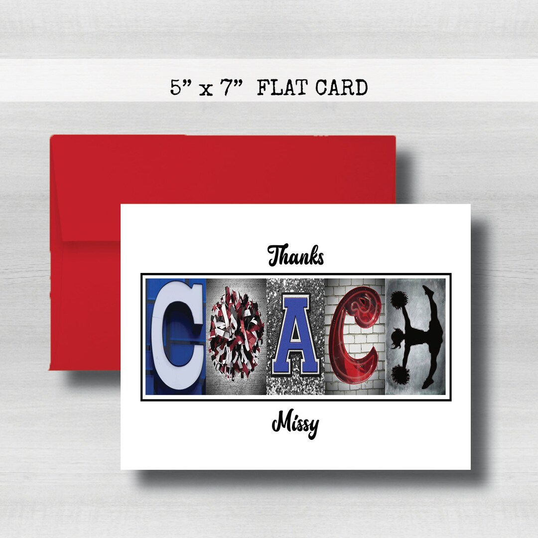 Red Cheer Card Personalized Cheerleading Card, Cheer Team Gifts, Customized Gift, Best ...