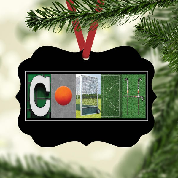 Field Hockey Coach Ornament, Christmas Ornament, Coach Ornament Gift, Field HockeyChristmas Ornament, Field Hockey Ornament, CANVAS