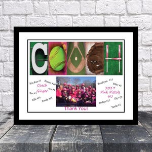 Team Picture Softball Coach, Team Coach Gift, Softball Photo Team Gift, Team Photo Gift, End of Year Gift, Personalized Sign, DIY Printable
