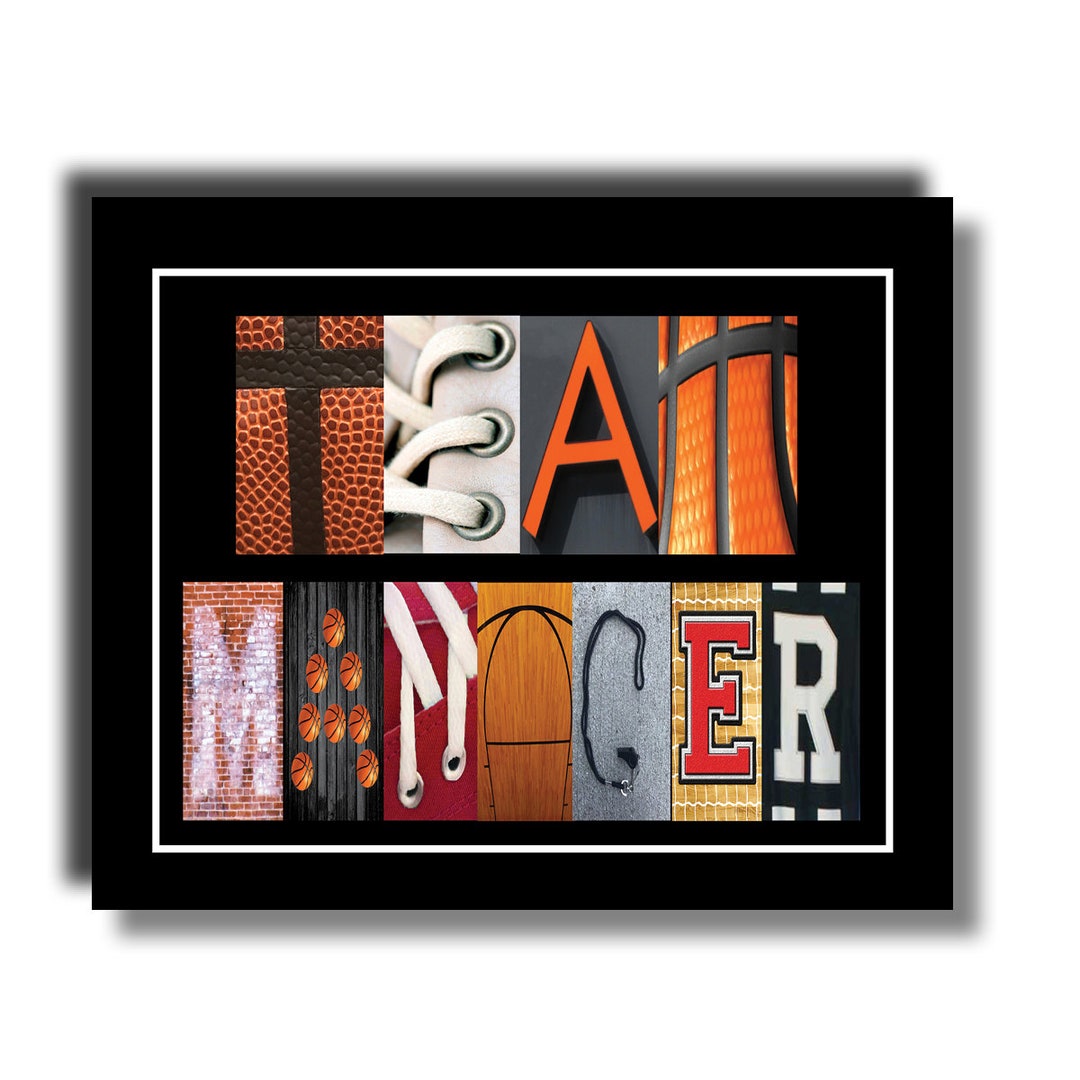 Team Manager Basketball Gift, Alphabet Letter Art, End of Season