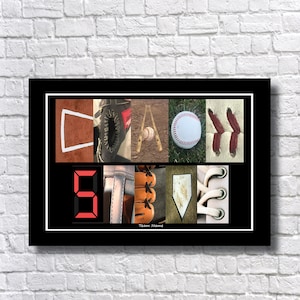 Arte con letras de entrenador de béisbol personalizado, regalo de equipo, regalo para papá, decoración de cumpleaños, decoración de habitación, jubilación de entrenador, mejores entrenadores, nombre del alfabeto