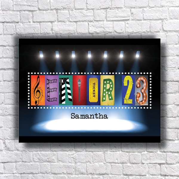 Senior 2024, Theater Name Sign, Graduation, Theatre Kid, Drama Club Gift, Broadway Nerd, Stage Crew, Vegas Sign, Actress Gift, Actor Musical