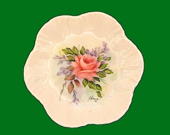 Vntg J. Edwards Signed Porcelain Trinket Dish 1984