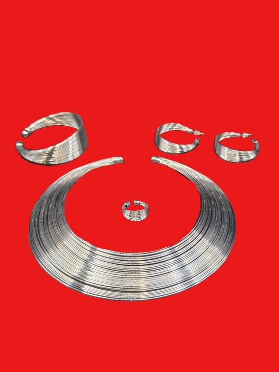 Multi-layer Necklace Earrings Bangle Adjustable R… - image 1