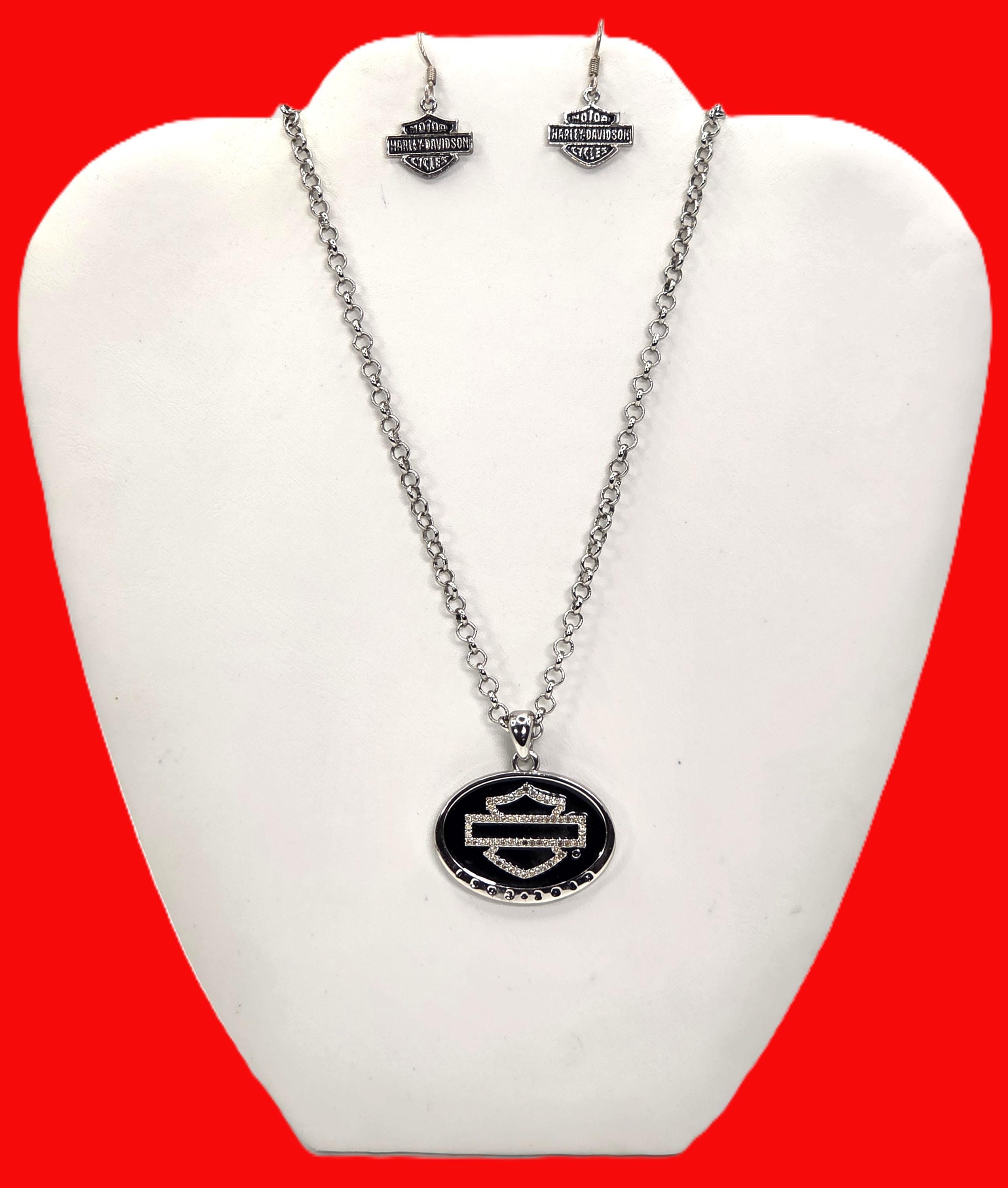 Harley-Davidson Silver Winged 100th Anniversary Pendant with Dark Red Accents Harley-Davidson® Willie G Skull B&S Logo Necklace Stainless  main image 2