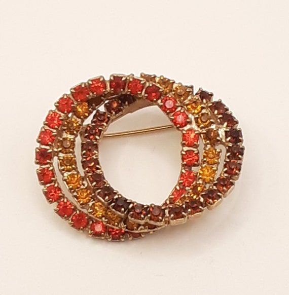 Unsigned "Kramer" Autum Colored Circlet Pin Set, … - image 2