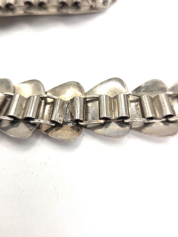 Vntg Signed D’Arland Triangular Link Choker, Silv… - image 7