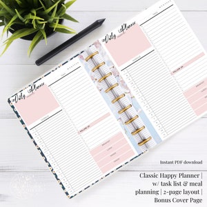 Cherry Blossom Classic Happy Planner Daily Hourly Layout | Etsy