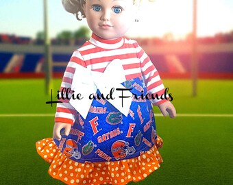Girl 18" Doll Florida Gators Theme Dress