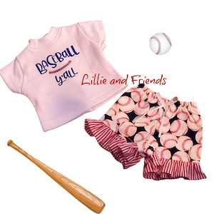 18&quot; Doll Baseball Short Set, Doll Outfit, Sports Set / American Girl