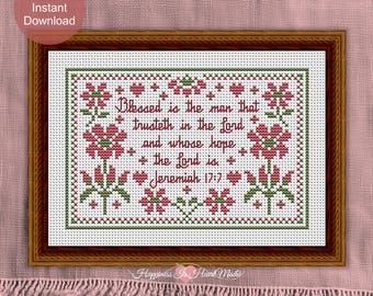 Bible Verse Cross Stitch Pattern PDF Instant Download With All Your ...