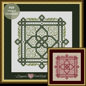 Celtic Knot Work Cross Stitch Pattern PDF Instant Download St. Patrick&#39;s Day Caitlin&#39;s Crossing Happiness Is HeartMade Irish Knotwork March