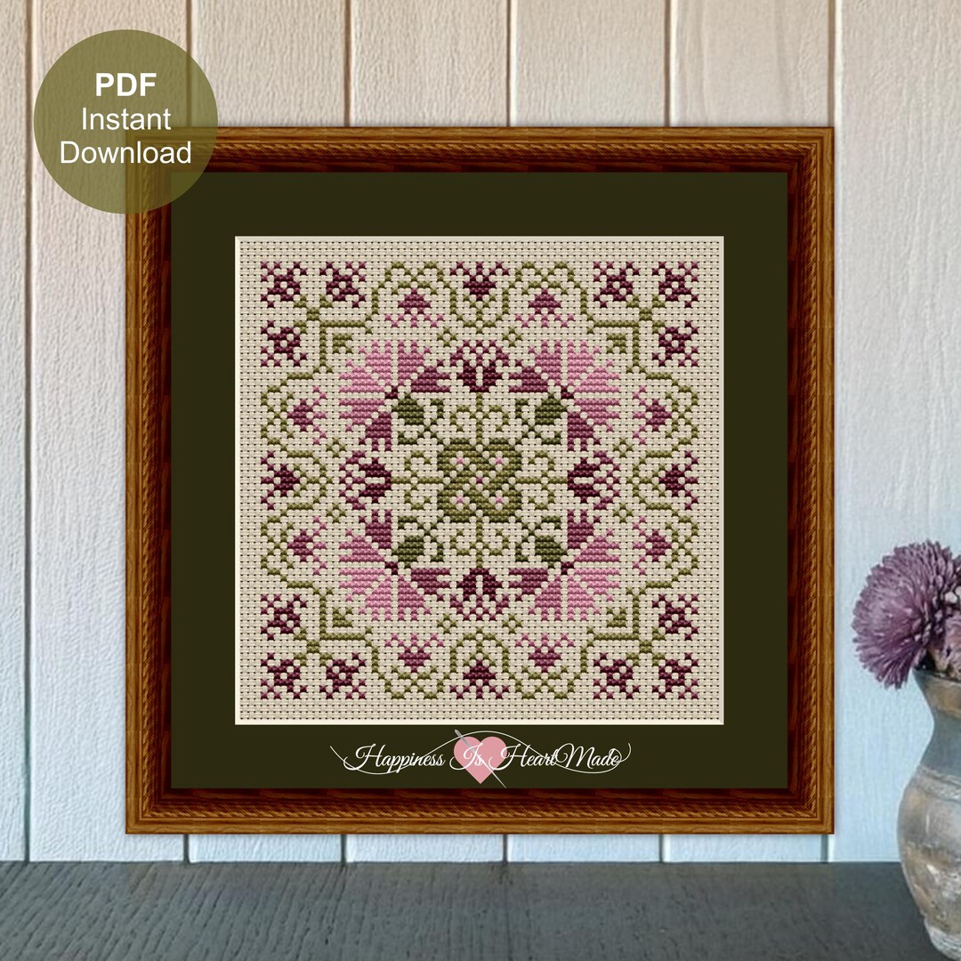 Spring Sampler Cross Stitch Pattern PDF Instant Download Happiness is ...
