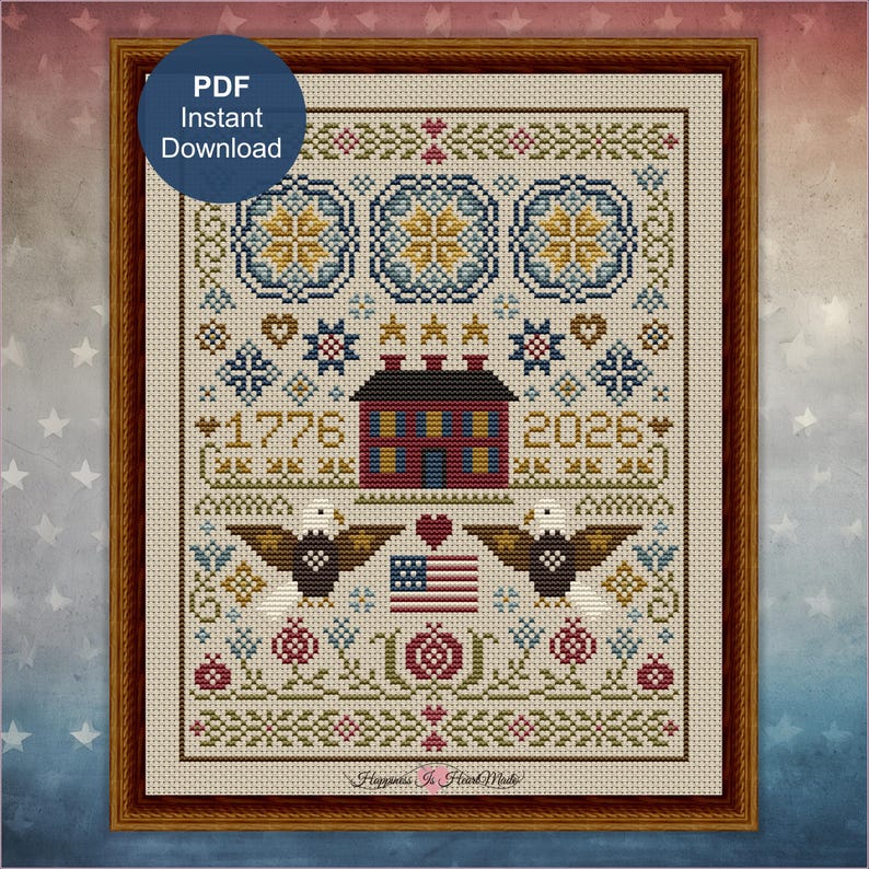 Patriotic Cross Stitch Pattern 250th Anniversary Cross Stitch PDF ...