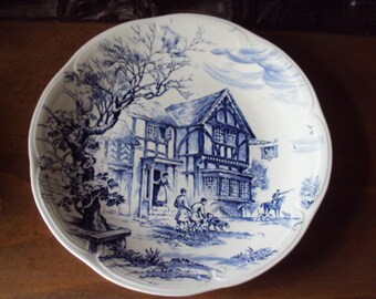 Decorative Gien porcelain plate found in France in the 1960s-70s.