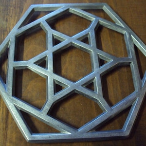 Dessous De Plat Ancien AF - Aluminium Ajouré - Gris Mat - Vintage