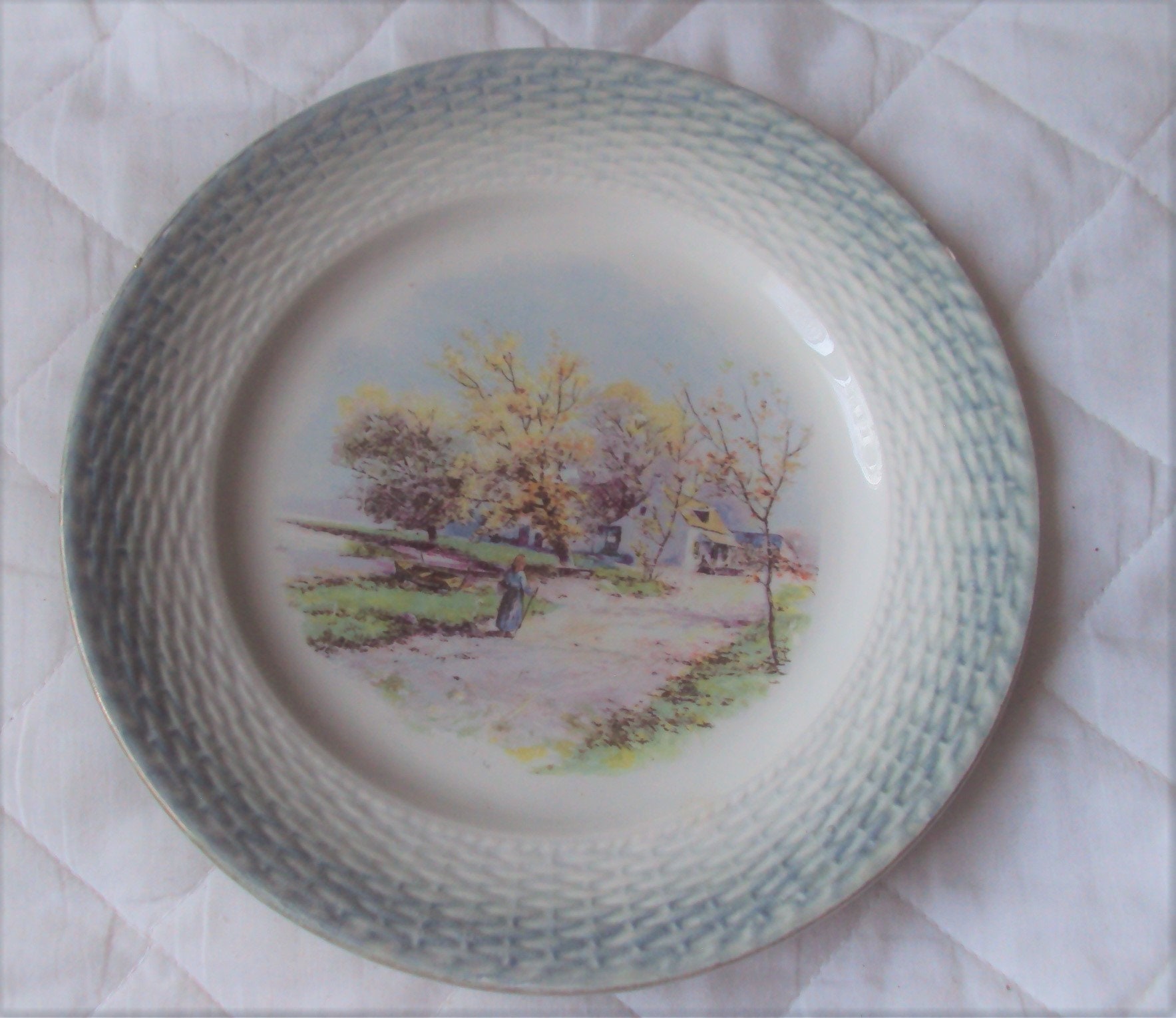 Assiette en Porcelaine d'une Fabrication Française Des Années 50.