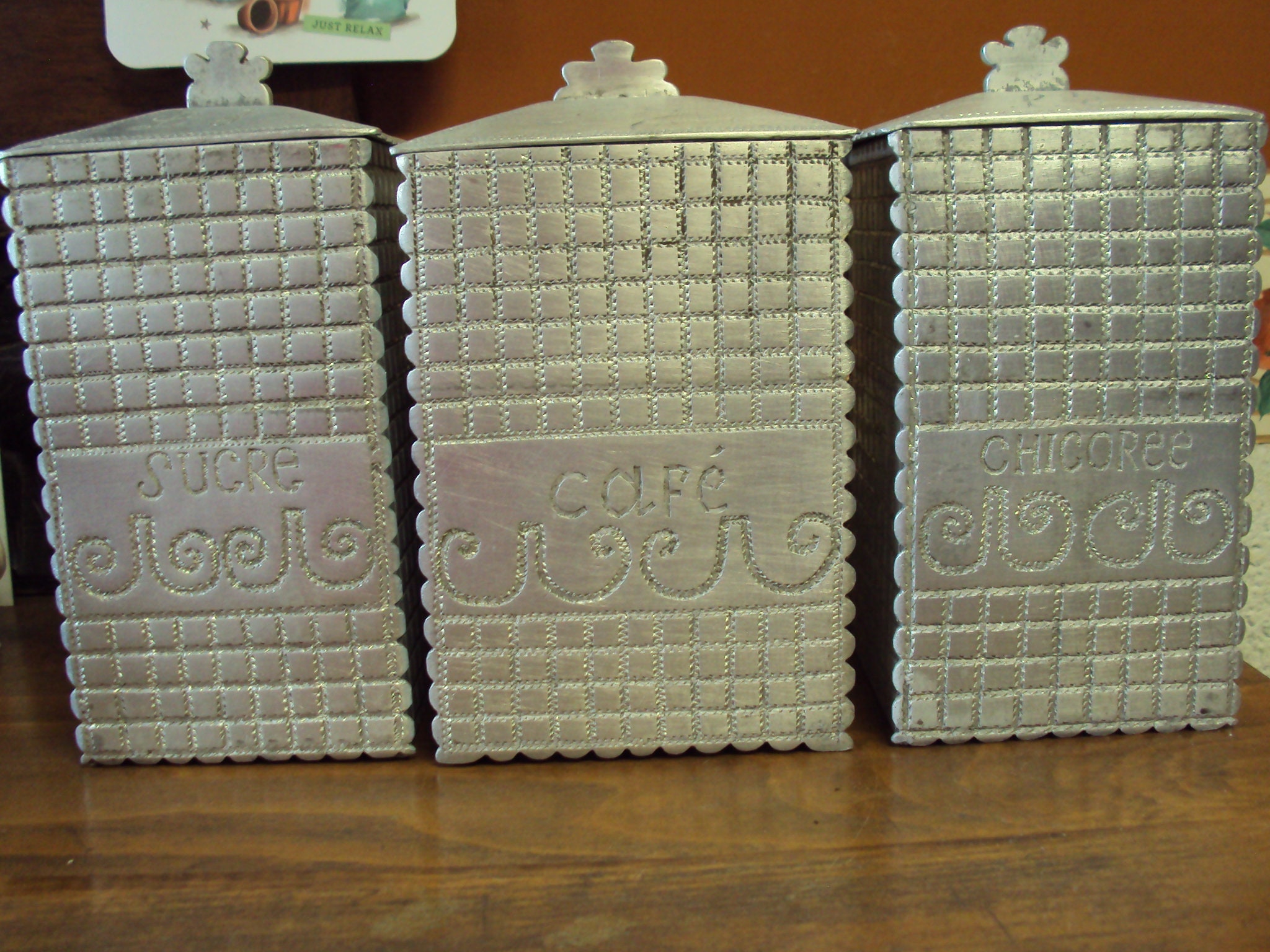 Lot Unique de 3 Boîtes en Aluminium Fabrication Artisanal et Datant Des Années 1970.