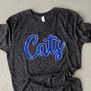 Cats T-shirt, Adult, Youth, Toddler, Wildcats, Black Leopard t shirt, Kentucky shirt, Ky shirt, glitter, Applique, Kentucky tee