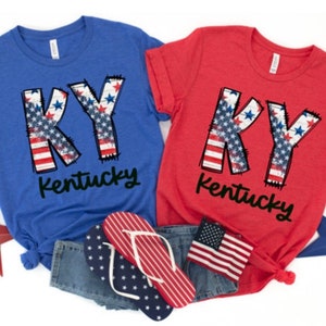 Kentucky Fourth of July Shirt | KY red and blue| Patriotic KY tee |  Freedom shirt | America shirt | 4th of July southern tee | trendy