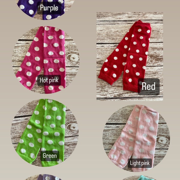 Baby leg warmers,polka dot, Baby Leg warmers, polka dot red aqua purple green pink, baby leggings, polka dot leg warmers,