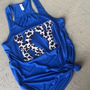 Kentucky Tank top, Adult, Youth, royal blue tank, Kentucky shirt, Kentucky State shirt, Applique, Cheetah,Leopard,animal