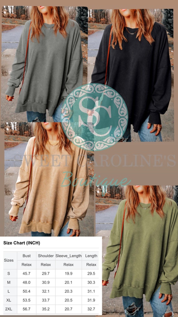 Womens Monogrammed sweatshirt Side Split Sweatshirt Women s monogram sweatshirt Casual monogram sweatshirt Oversized sweatshirt