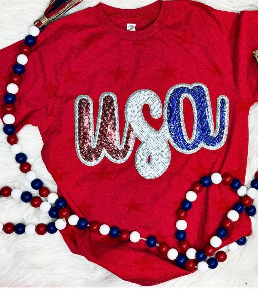 4th of July sequin top
