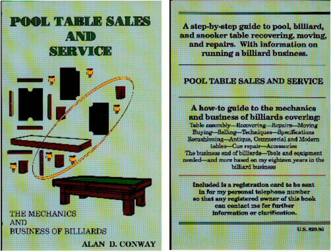 Pool Table Sales and Service Book Etsy