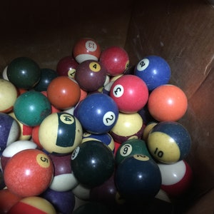 One Individual used pool ball most all numbers are available but not every number in every style.