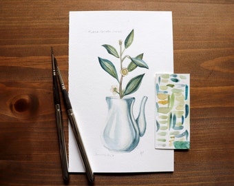 Matcha thee plant • PRINT & origineel • thee Botanische print botanische kunst print thee Wall Art thee decor keuken Art Print Camellia sinensis