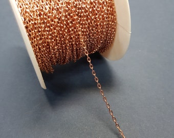 1 metre x Tarnish Resistant Rose Gold Plated Twisted Singapore Link Chain #L221443