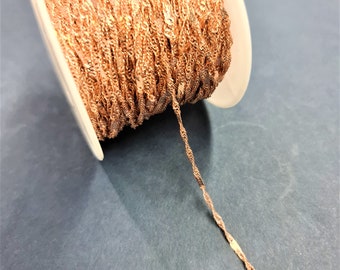 1 metre x Tarnish Resistant Rose Gold Plated Twisted Singapore Link Chain #L221443