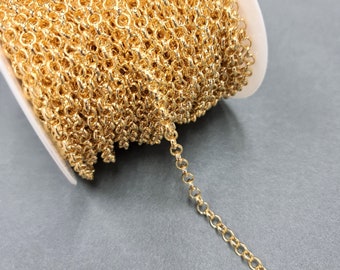 1 x Metre 5mm Tarnish Resistant Gold Plated Belcher Chain #L220014