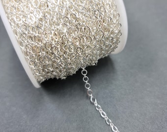 1 x Metre 6mm Tarnish Resistant Silver Plated Extension/Feature Chain #L221351
