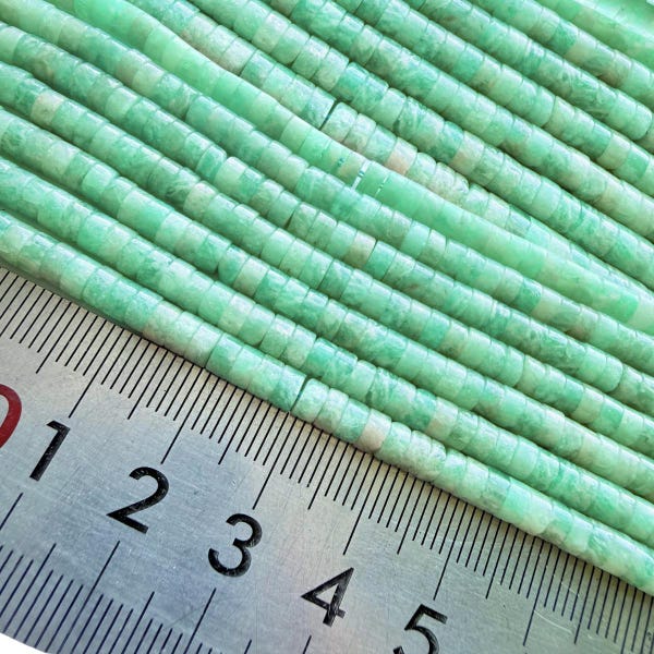 Amazonite Green 4x2mm Heishi Natural Gemstone Bead Strand